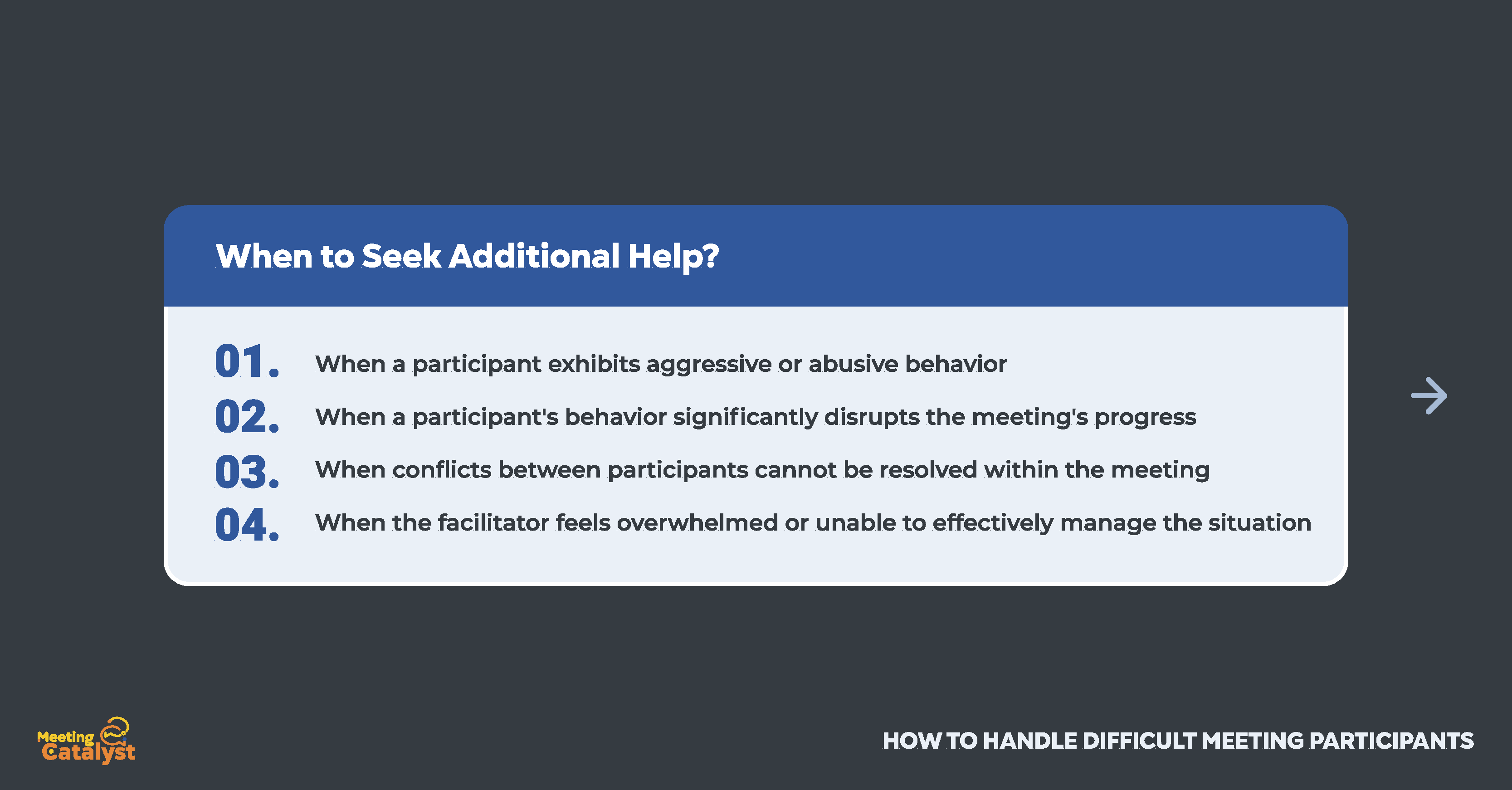 Infographic listing when you should seek additional help